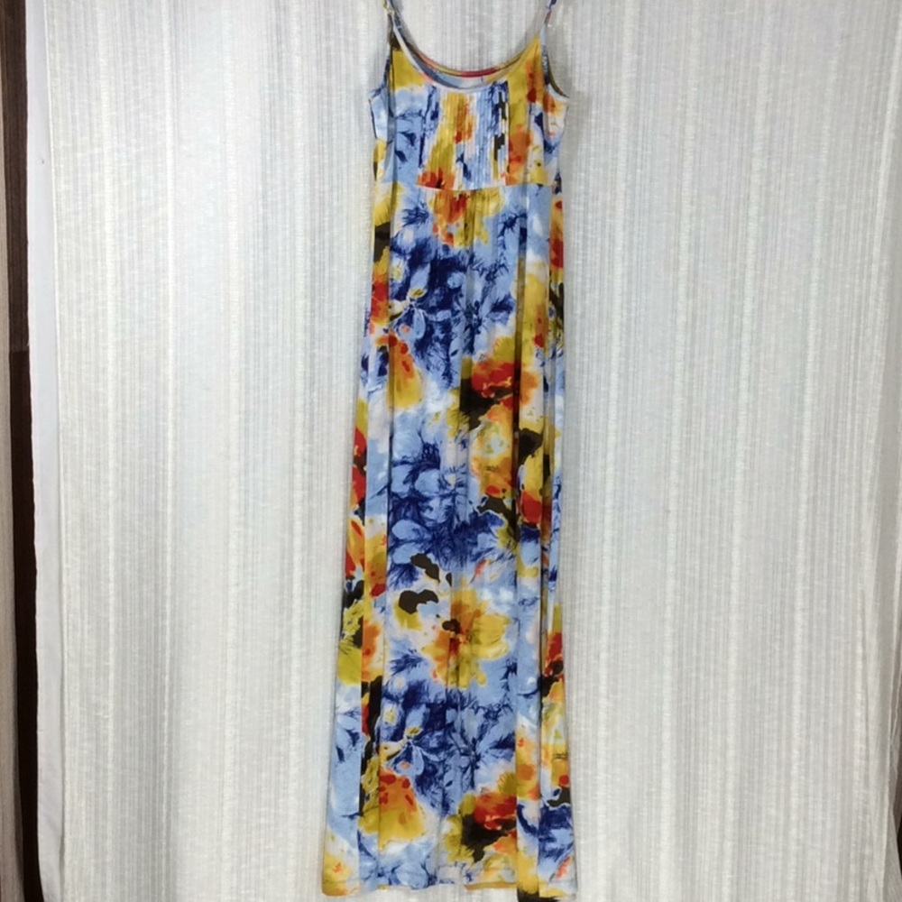 Calvin Klein Abstract Floral Empire Waist Maxi Sundress - Size 10